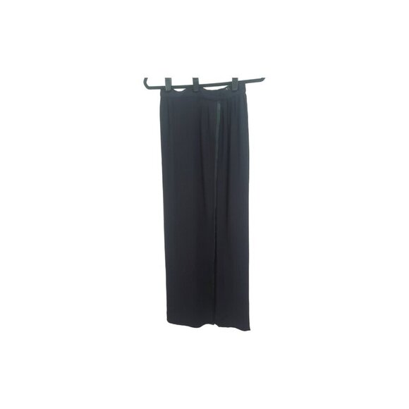 1980's  SAINT LAURENT black crepe maxi wrap skirt Size S - Picture 8 of 16